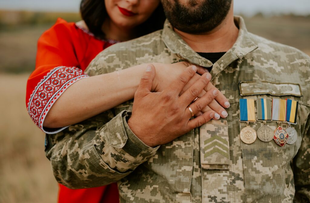 a man and woman holding money