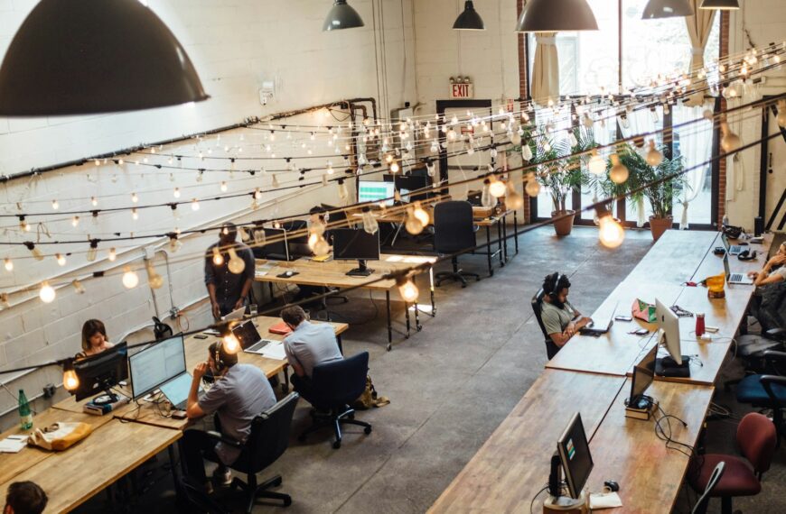 people sitting in front of computer monitors