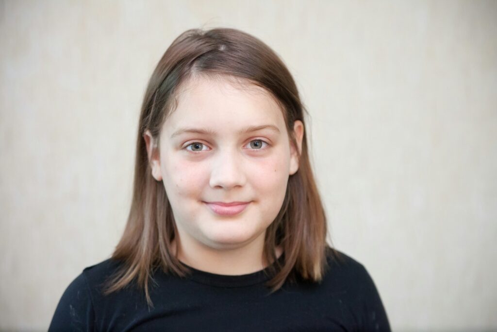a person with long hair