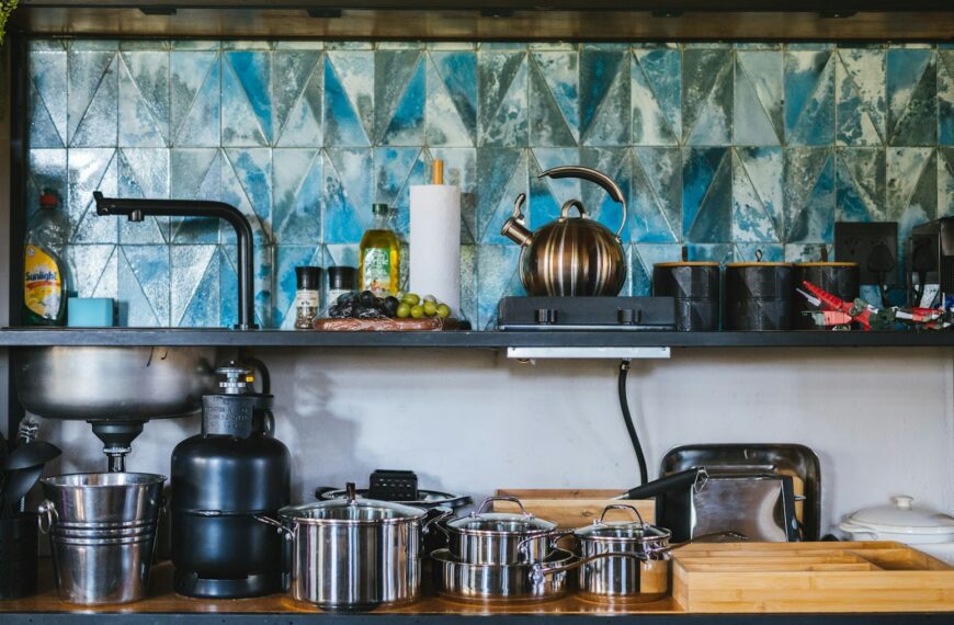 stainless steel cooking pots on stove
