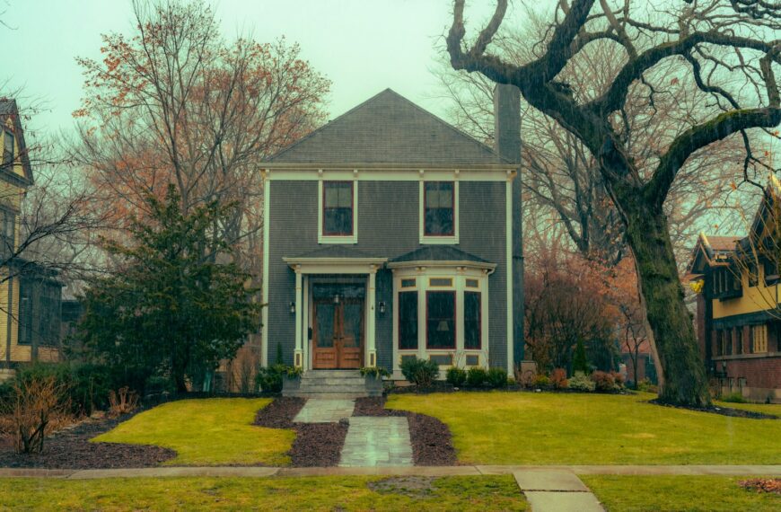 a house with a tree in front of it
