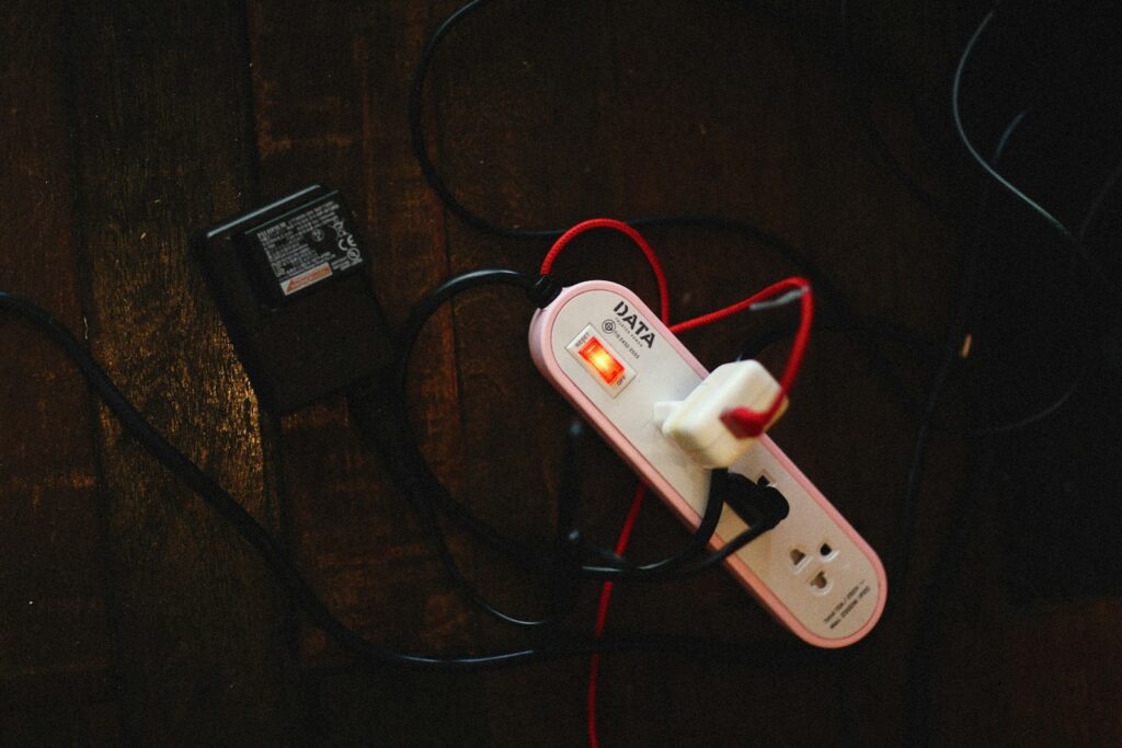 a white and red electronic device