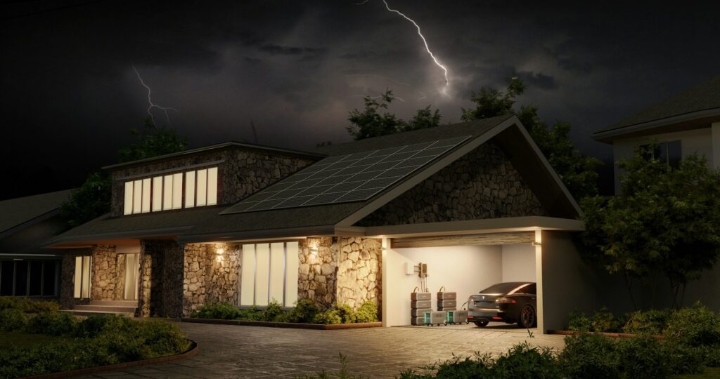a house with a solar panel on the roof