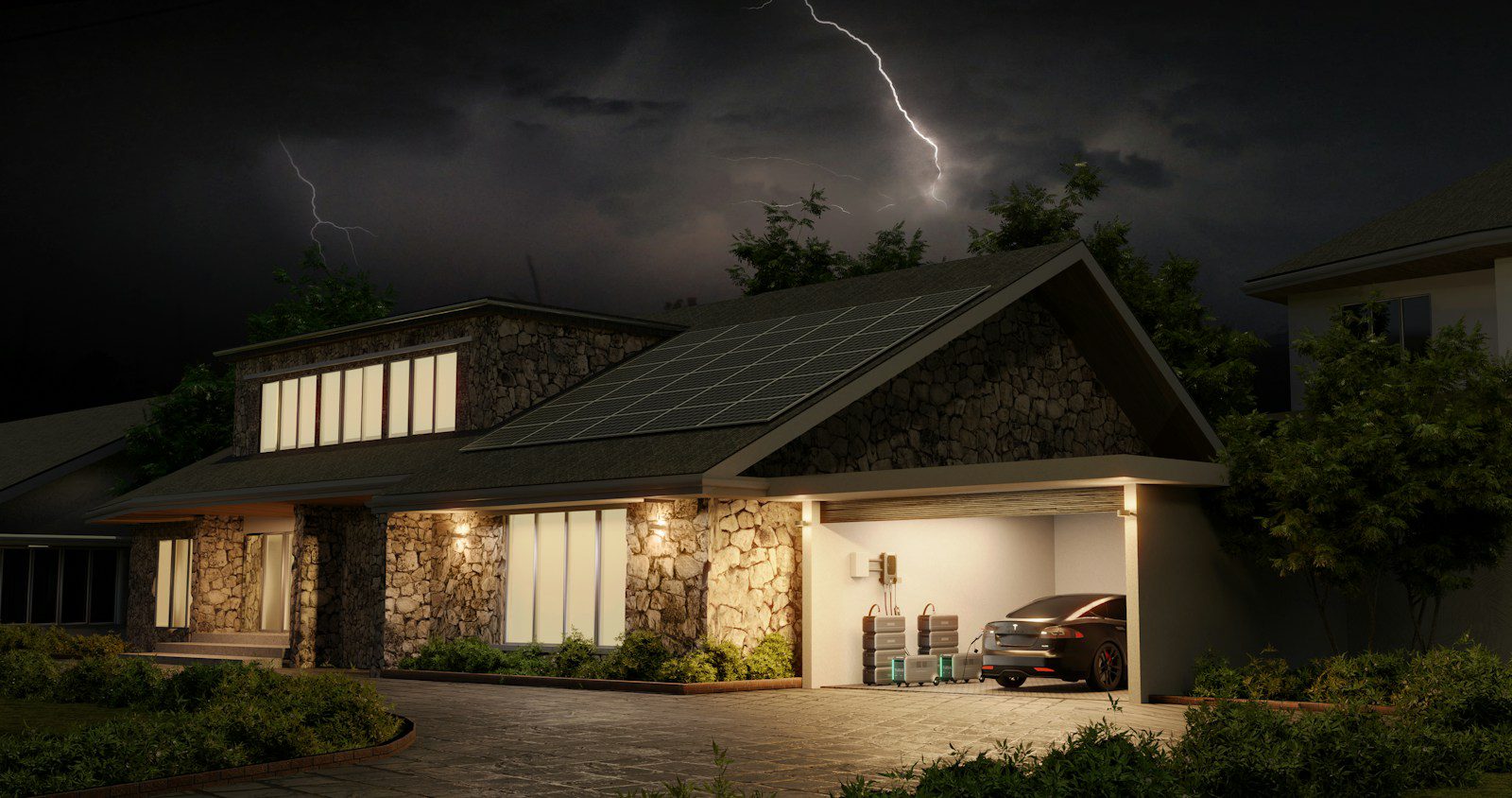 a house with a solar panel on the roof