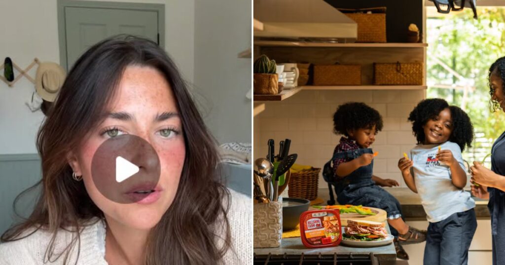 Family talking in a kitchen