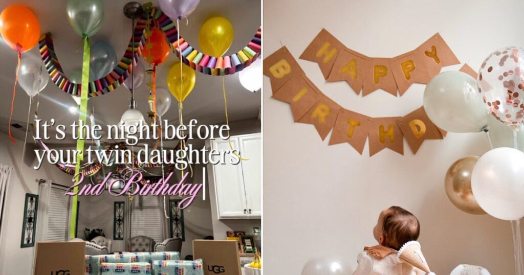 Birthday decorations with balloons