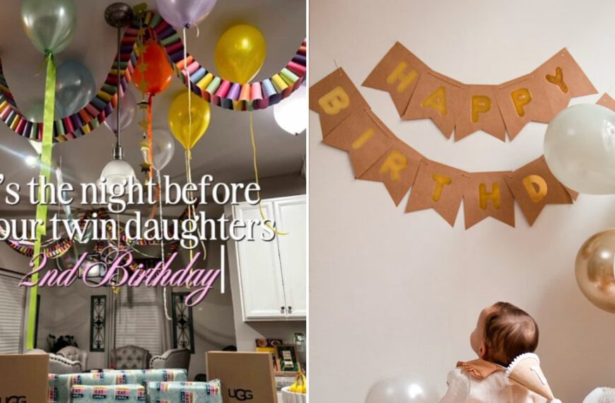 Birthday decorations with balloons