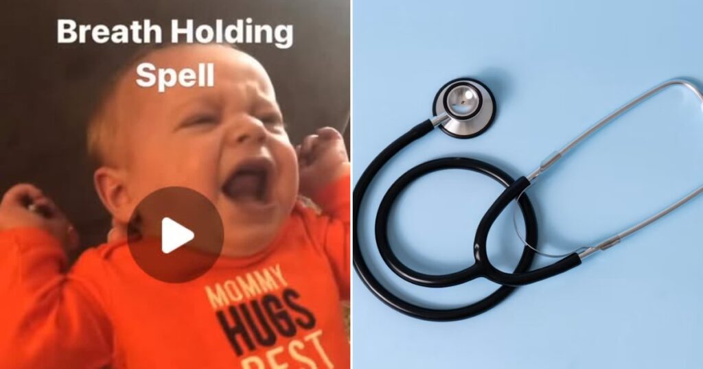 Parent comforting a baby