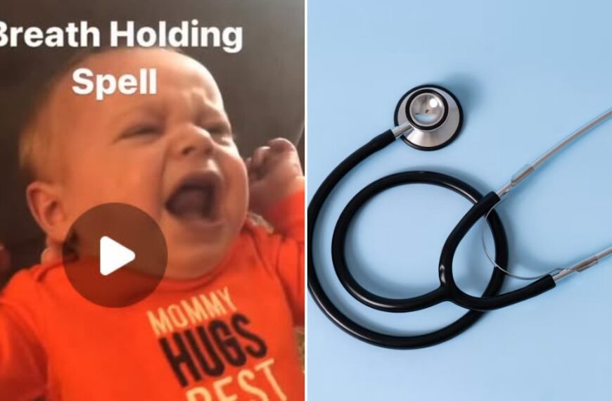 Parent comforting a baby