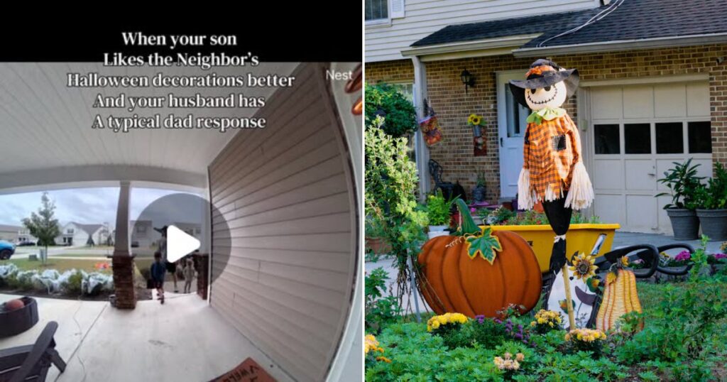 House decorated for Halloween