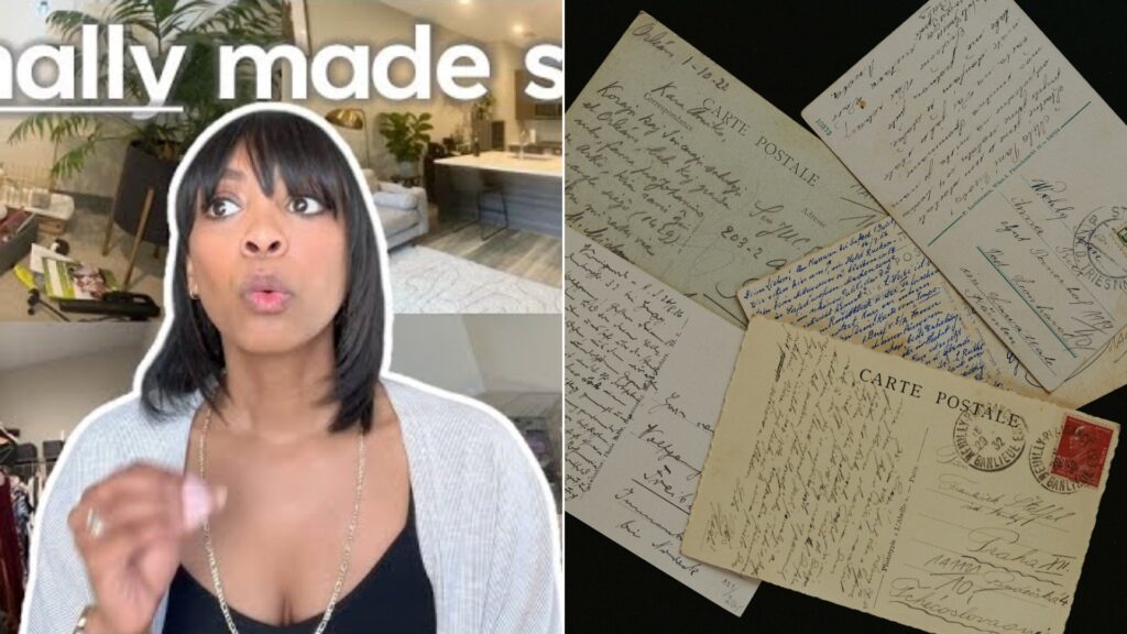 A pile of old letters and postcards.