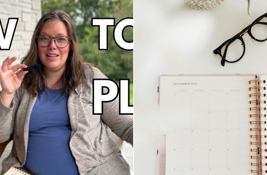 An open planner and notebook on a desk ready for weekly planning.