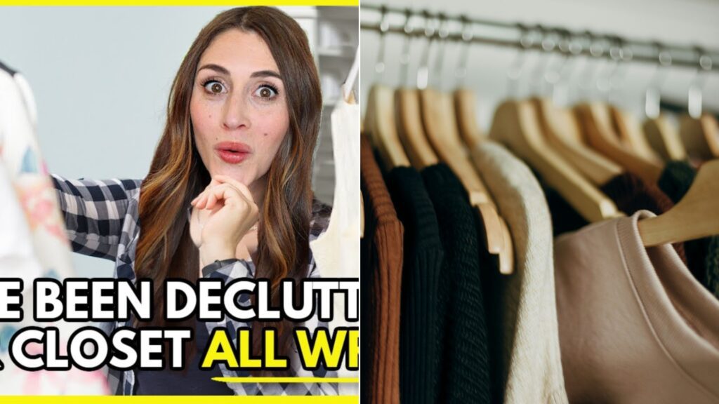 A row of favorite clothes hanging in a closet.