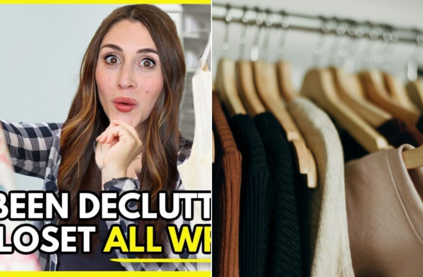 A row of favorite clothes hanging in a closet.
