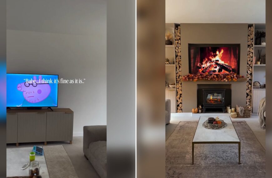 Two stills from an Instagram reel by @home_at_oldlands_drive.