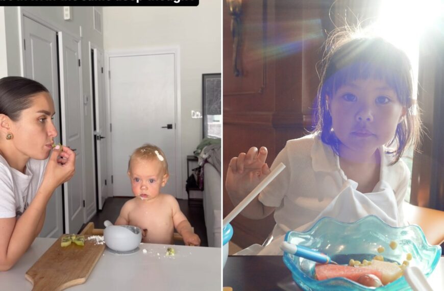 Left: cover still from an Instagram reel by @veronika.fatu. Right: a girl eating at a table (Unsplash photo by kian zhang).