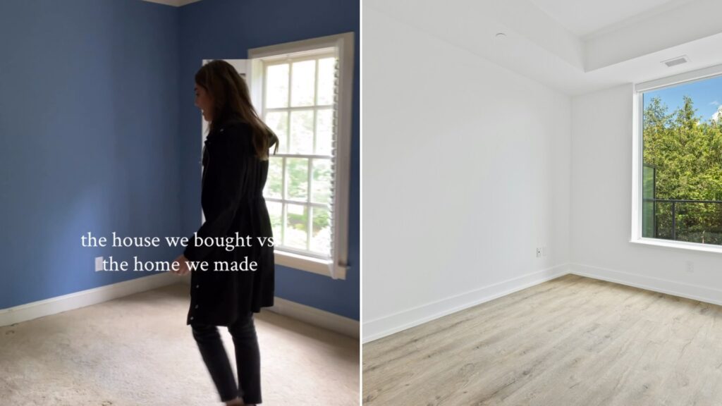 Left: cover still from an Instagram reel by @chrislovesjulia. Right: an empty bright room with a window (Unsplash photo by Point3D).
