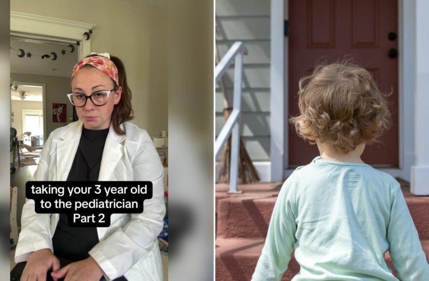 Left: cover still from a TikTok video by @caitlin.emmaline. Right: a girl standing on wooden stairs (Unsplash photo by Lyndse Ballew).