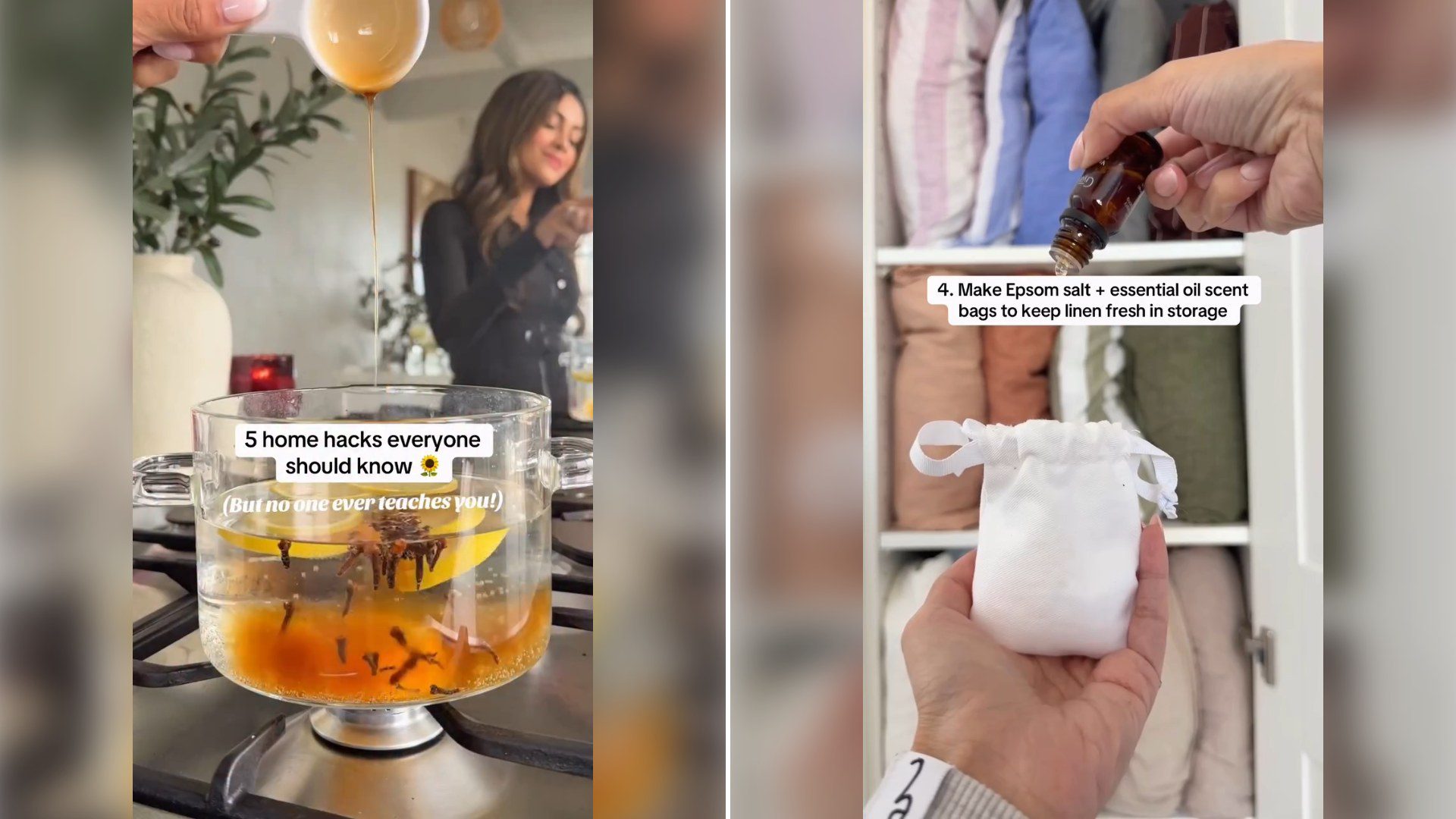 Two stills from an Instagram reel by @mama_mila_au.