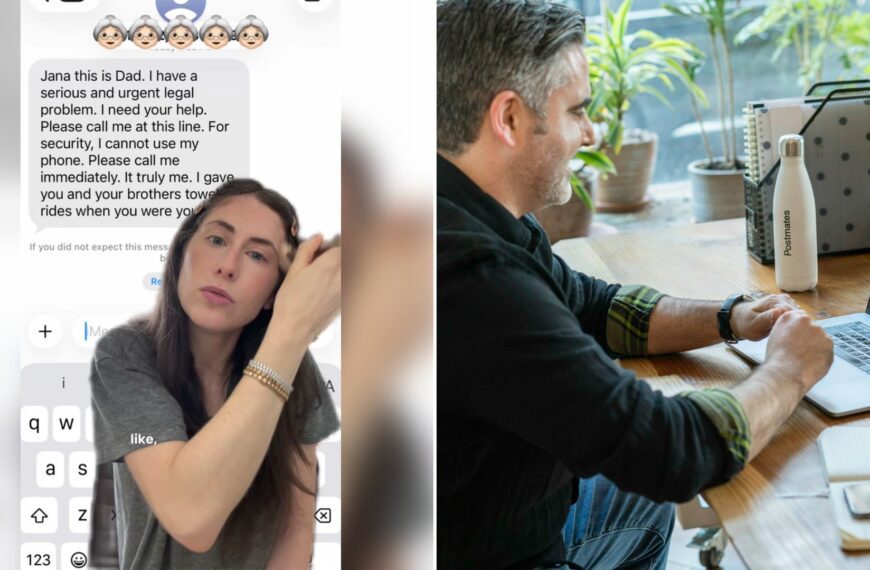 Left: cover still from a TikTok video by @janarosejana. Right: a man working at a laptop at a desk (Unsplash photo by LinkedIn Sales Solutions).