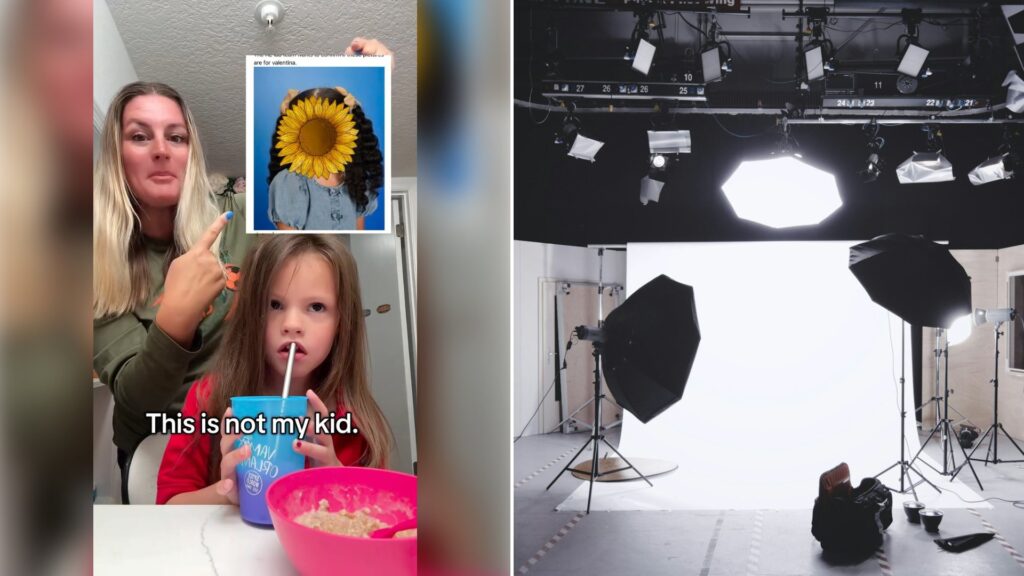 Left: cover still from an Instagram reel by @superedgarswife. Right: a camera on a photography studio set (Unsplash photo by Alexander Dummer).