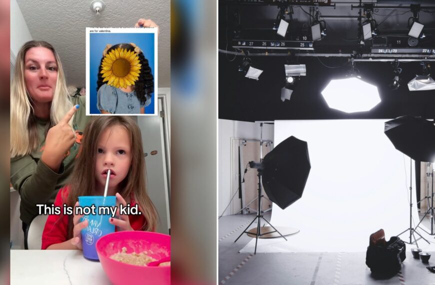 Left: cover still from an Instagram reel by @superedgarswife. Right: a camera on a photography studio set (Unsplash photo by Alexander Dummer).