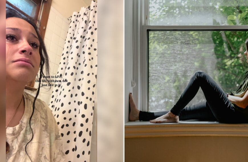 Left: cover still from a TikTok video by @manitsjaz. Right: a woman sitting on a window sill (Unsplash photo by Kelly Sikkema).