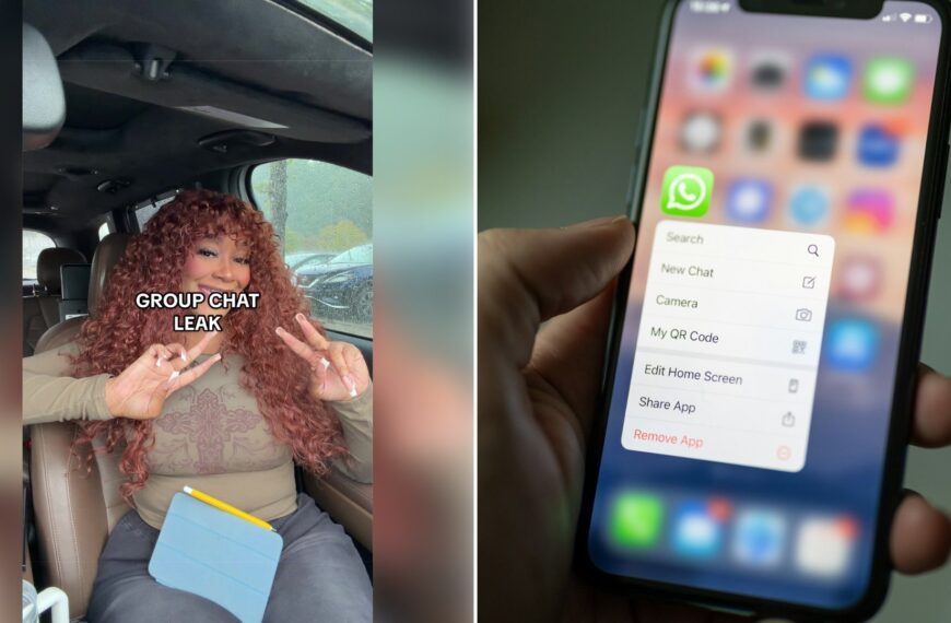 Left: cover still from a TikTok video by @summerreignhenning. Right: a person holding a smartphone (Unsplash photo by Dimitri Karastelev).