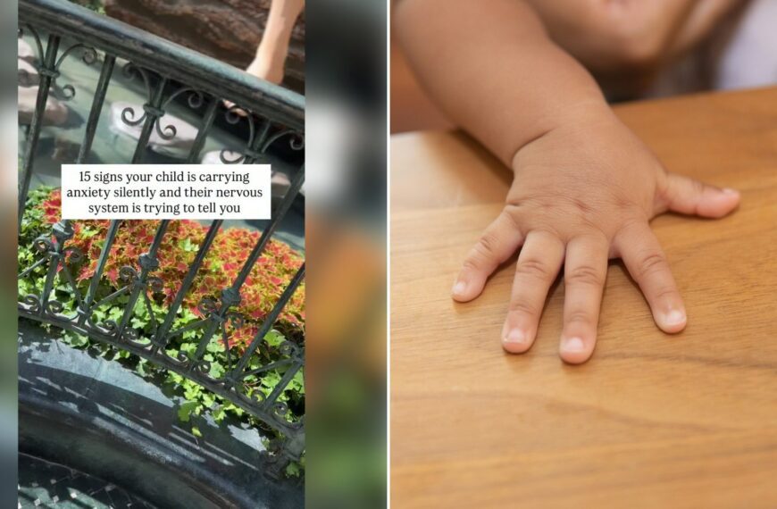 Left: cover still from an Instagram reel by @. Right: Close-up of a small child's hand (Unsplash photo by Nappy).