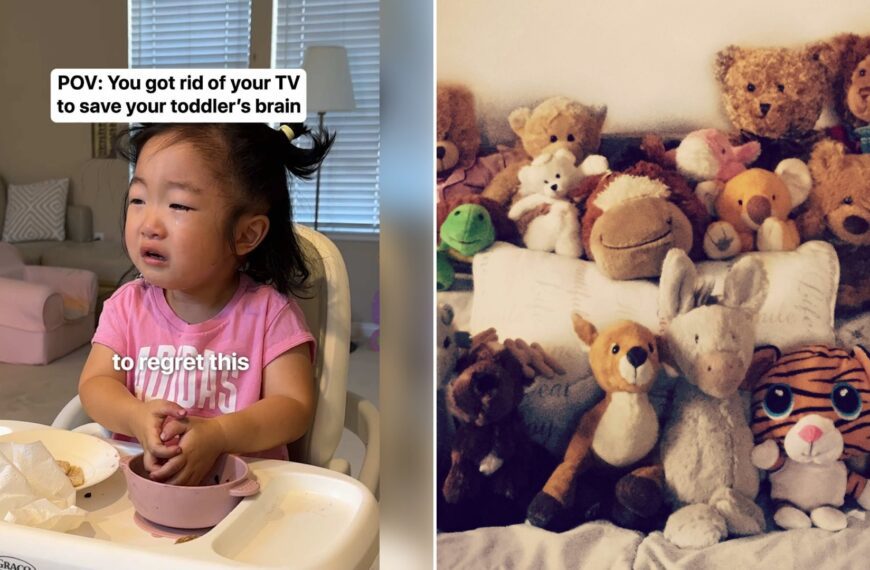 Left: cover still from a TikTok video by @@koohry. Right: A brown bear plush toy on white fabric (Unsplash photo by m s).
