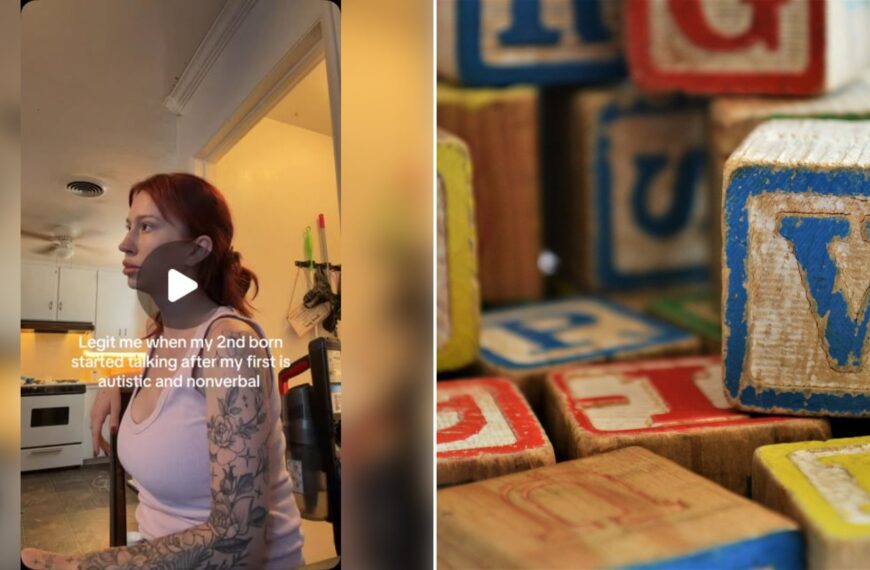 Left: cover still from an Instagram reel by @. Right: Pile of colorful alphabet letter blocks (Unsplash photo by Susan Holt Simpson).