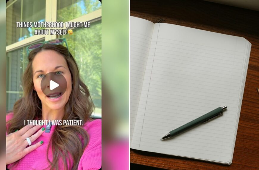 Left: cover still from an Instagram reel by @. Right: Open notebook with a pen and pencils on a desk (Unsplash photo by Clay Banks).