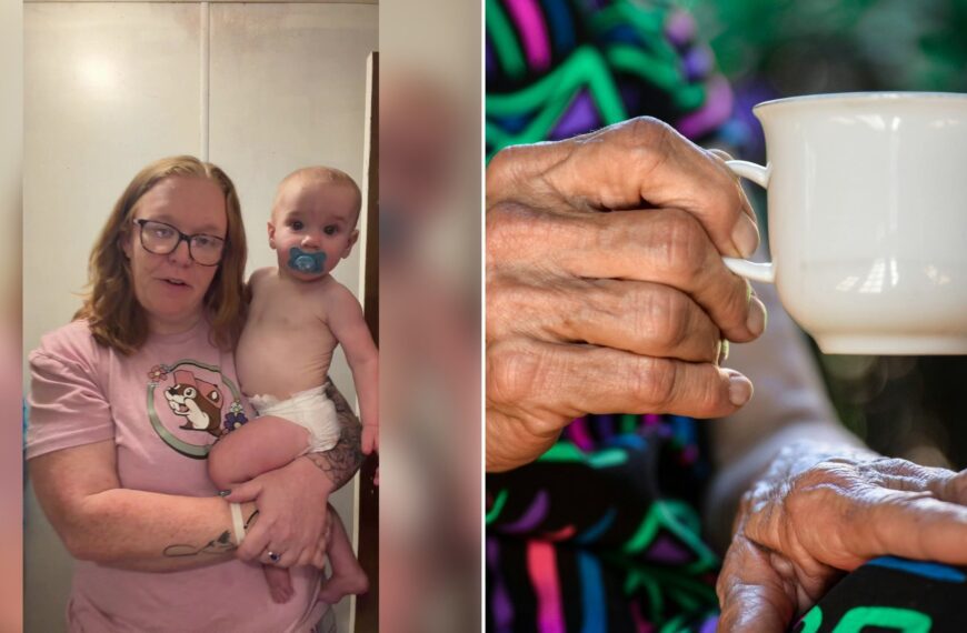 Left: cover still from a TikTok video by @devrenaelle33. Right: Close-up of hands holding a white ceramic teacup (Unsplash photo by Claudia Love).