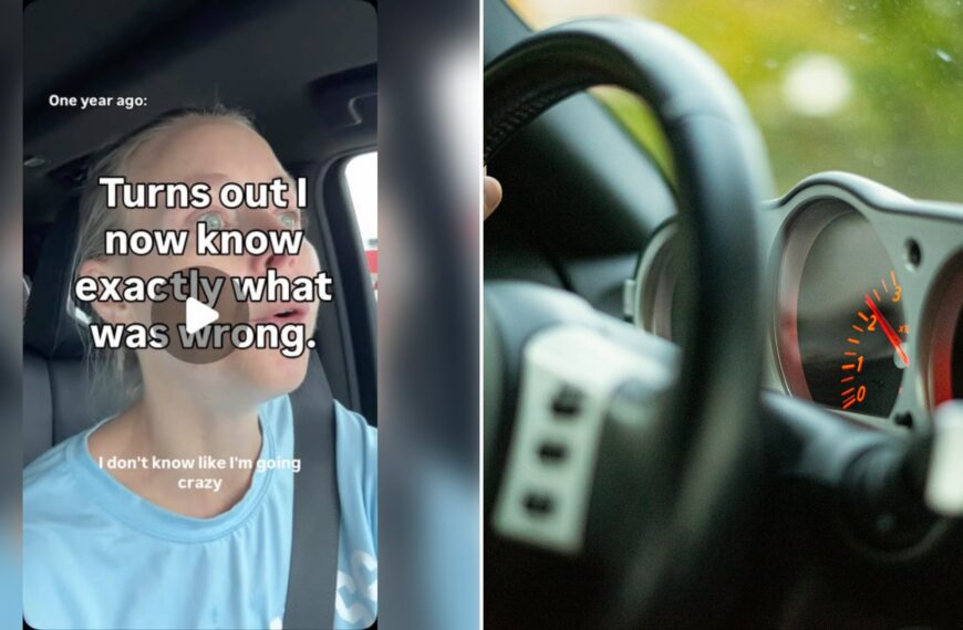 Left: cover still from an Instagram reel by @. Right: Black and silver car steering wheel and gauge cluster (Unsplash photo by Rob Scholten).