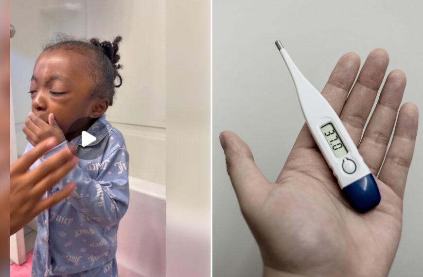 Left: cover still from an Instagram reel by @. Right: White and blue digital thermometer showing a temperature reading (Unsplash photo by Winel Sutanto).