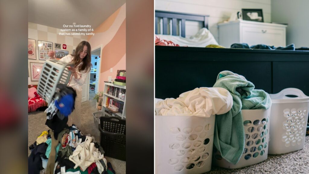 This Mom Of Four Boys Sorts Laundry Into One Basket Per Person While The Big Boys Fold Their Own And The Little Boys Skip Folding Altogether Plus Eight Loner Socks