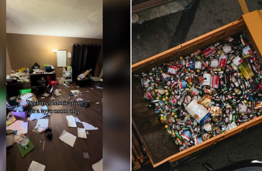 Cover of @gwennewg's TikTok video (left) beside an Unsplash photo by Juli Kosolapova of lego blocks on a brown wooden drawer (right).