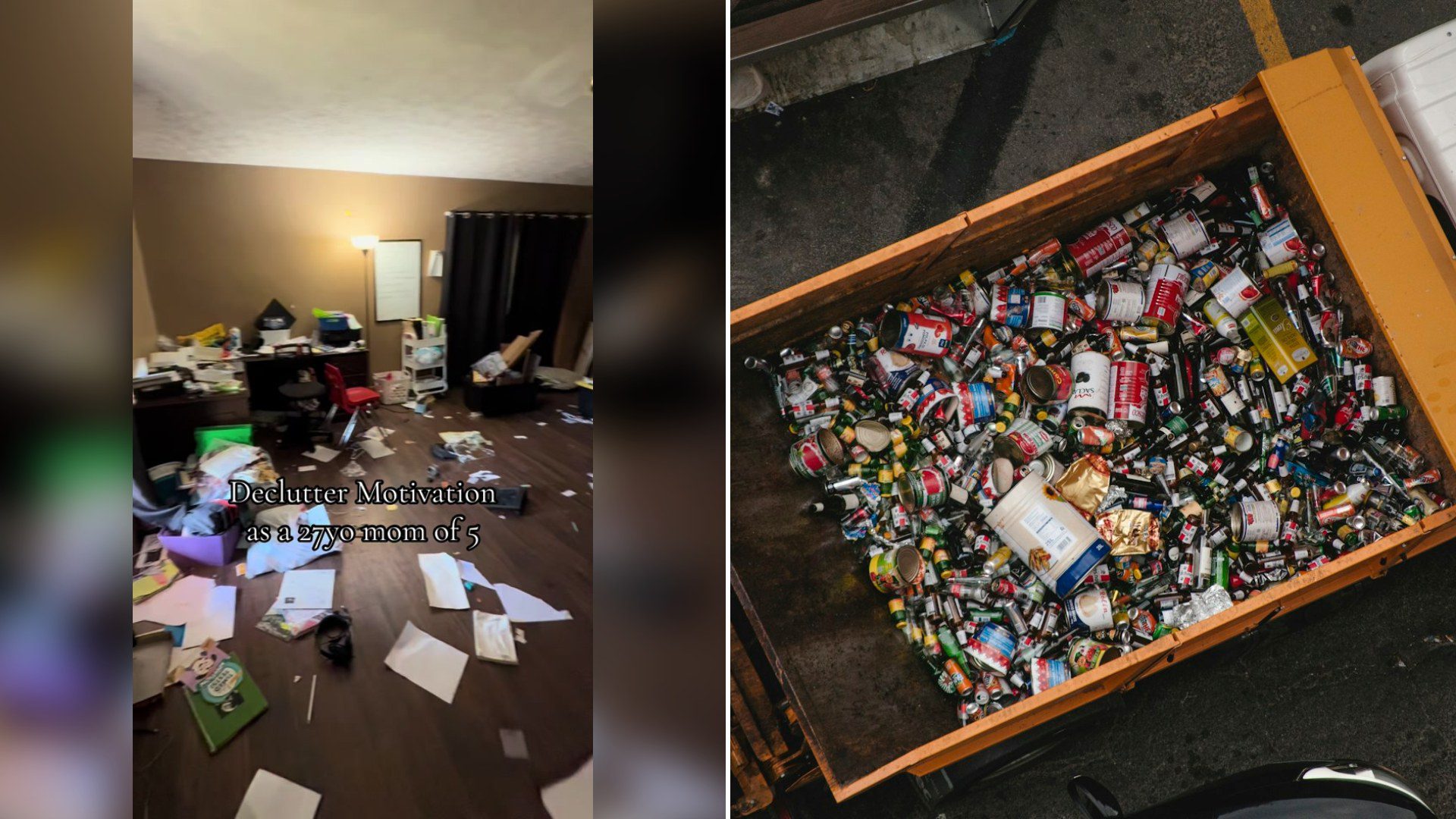 Cover of @gwennewg's TikTok video (left) beside an Unsplash photo by Juli Kosolapova of lego blocks on a brown wooden drawer (right).