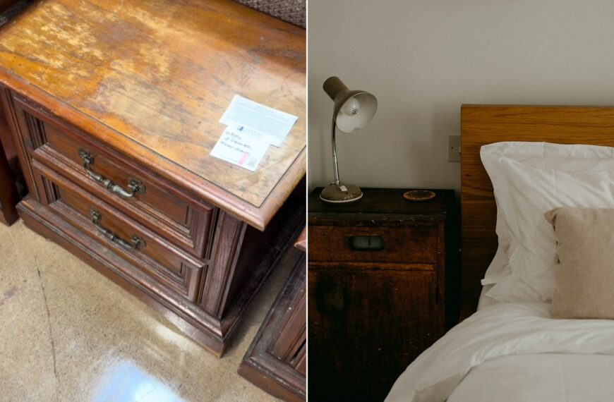 Cover of @handy.zandy's TikTok video beside an Unsplash photo by Annie Spratt of a cozy bedroom with a made bed and a wooden bedside table.