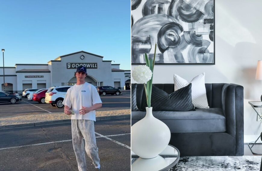 Cover of @jakesjunk's TikTok video beside an Unsplash photo by Lotus Design N Print of a black couch in a living room.