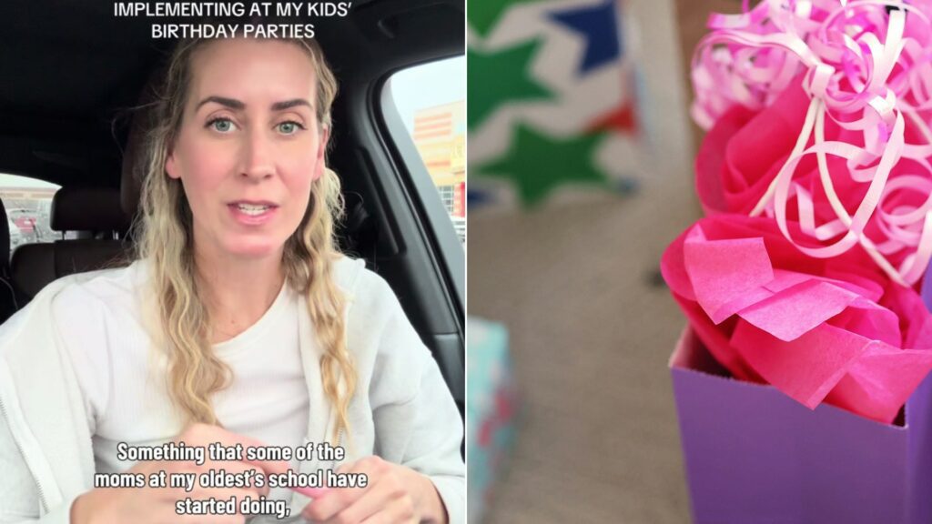 Cover of @lyss.rosey7's TikTok video beside an Unsplash photo by Joshua Hoehne of a pink and white wrapped gift box.