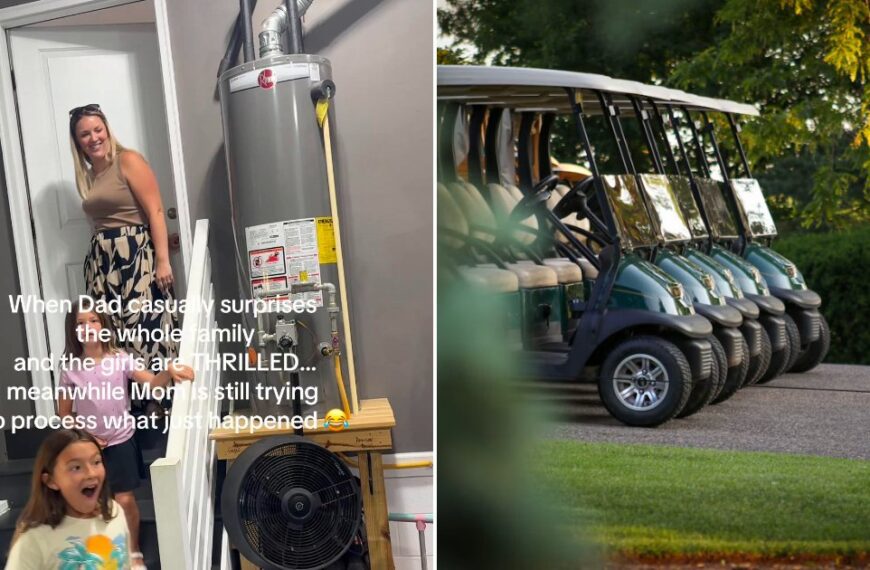 Golf cart parked outside