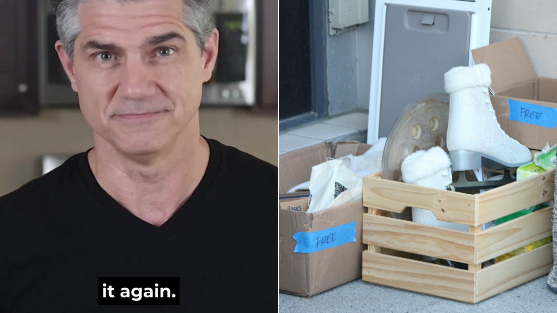 Minimalism author discussing decluttering beside a tidy room