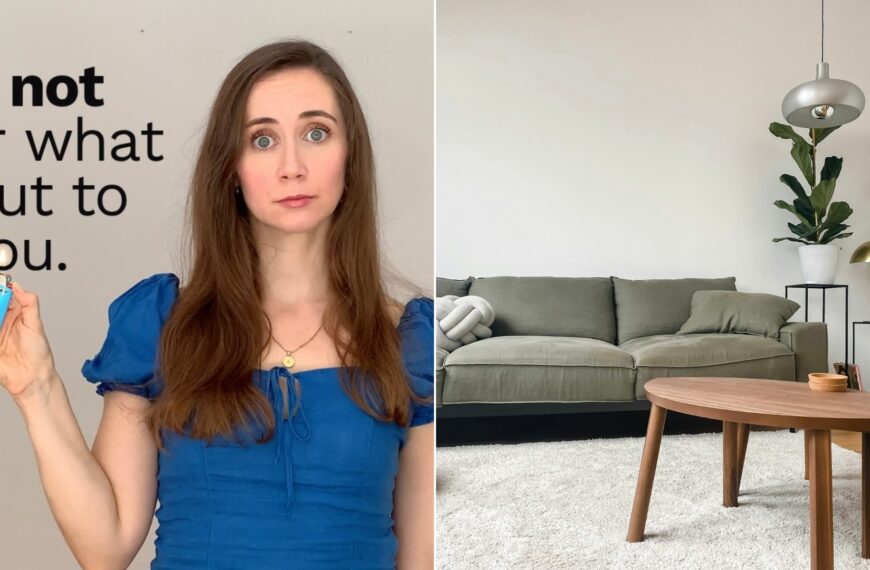 Woman frustrated by minimalist home decor trends