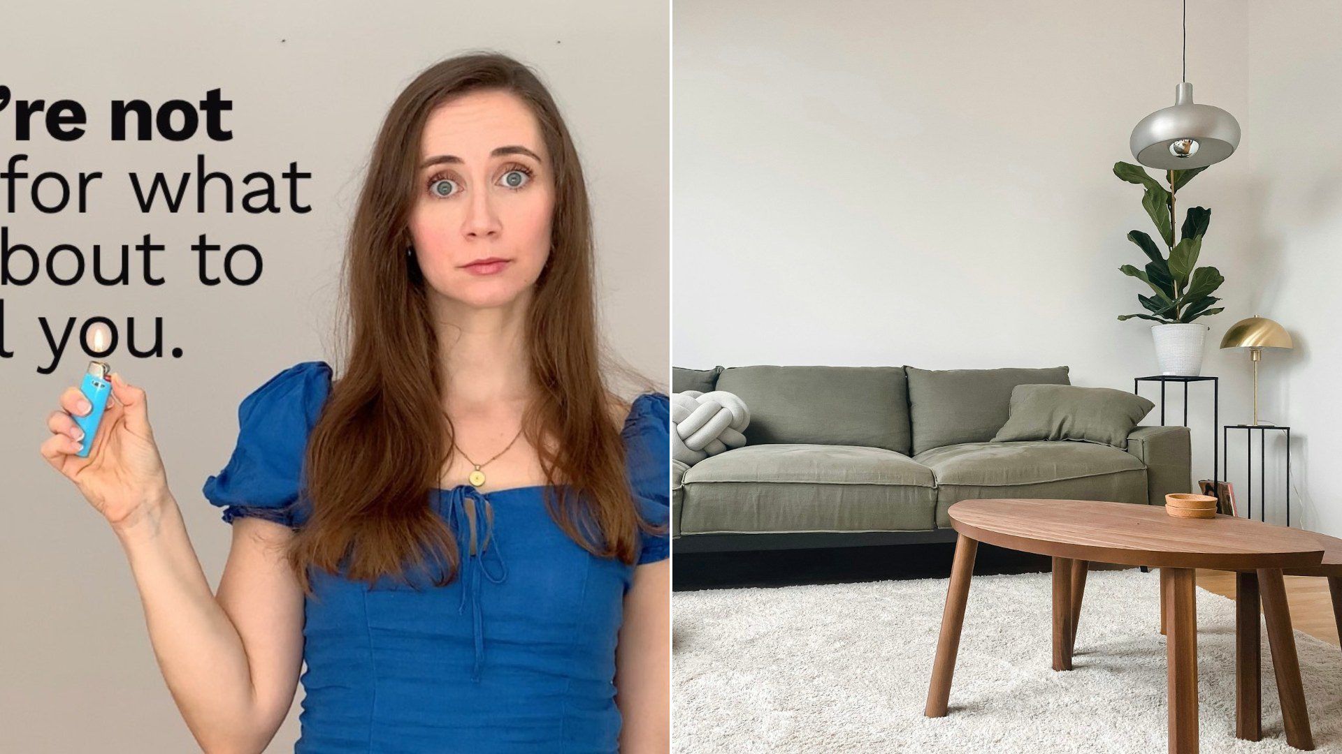 Woman frustrated by minimalist home decor trends