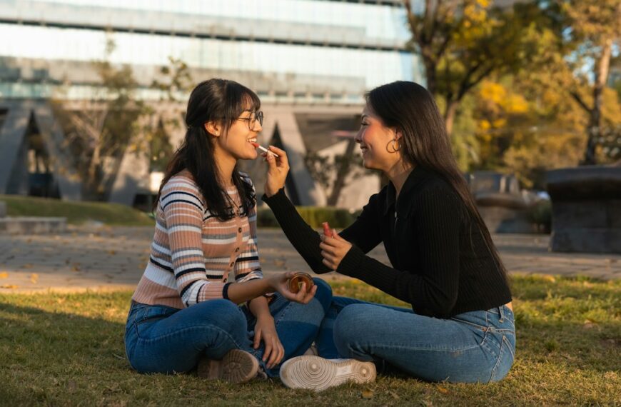 Mother and daughter sitting together having a quiet conversation