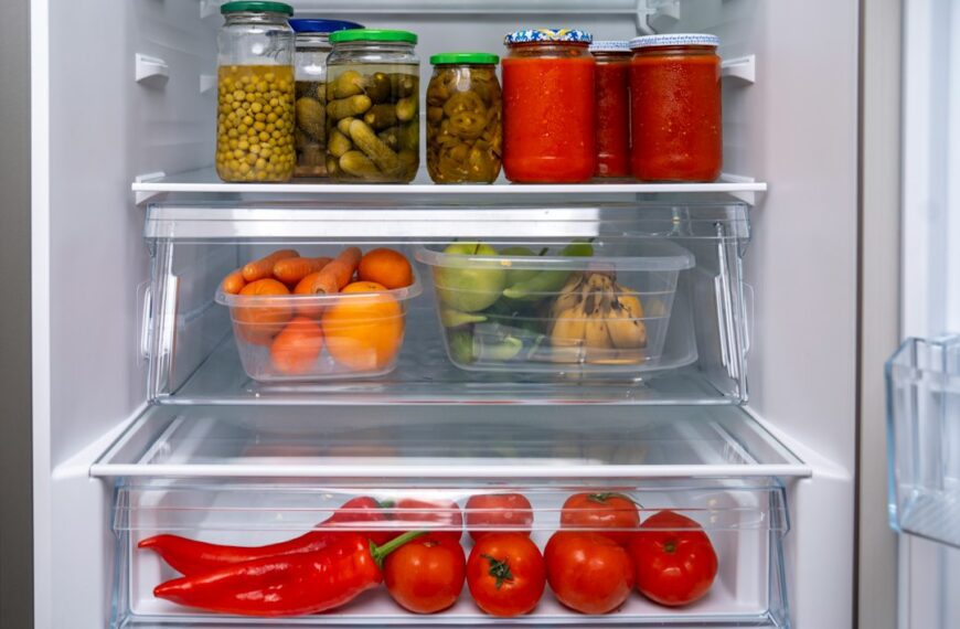 Food packed inside a freezer