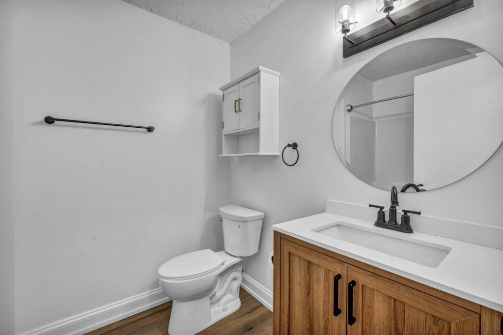 A bathroom medicine cabinet