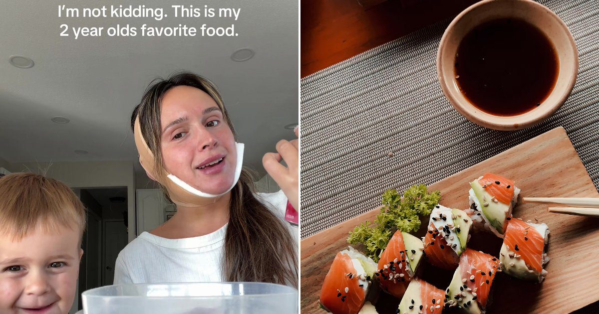 Plate of sushi rolls