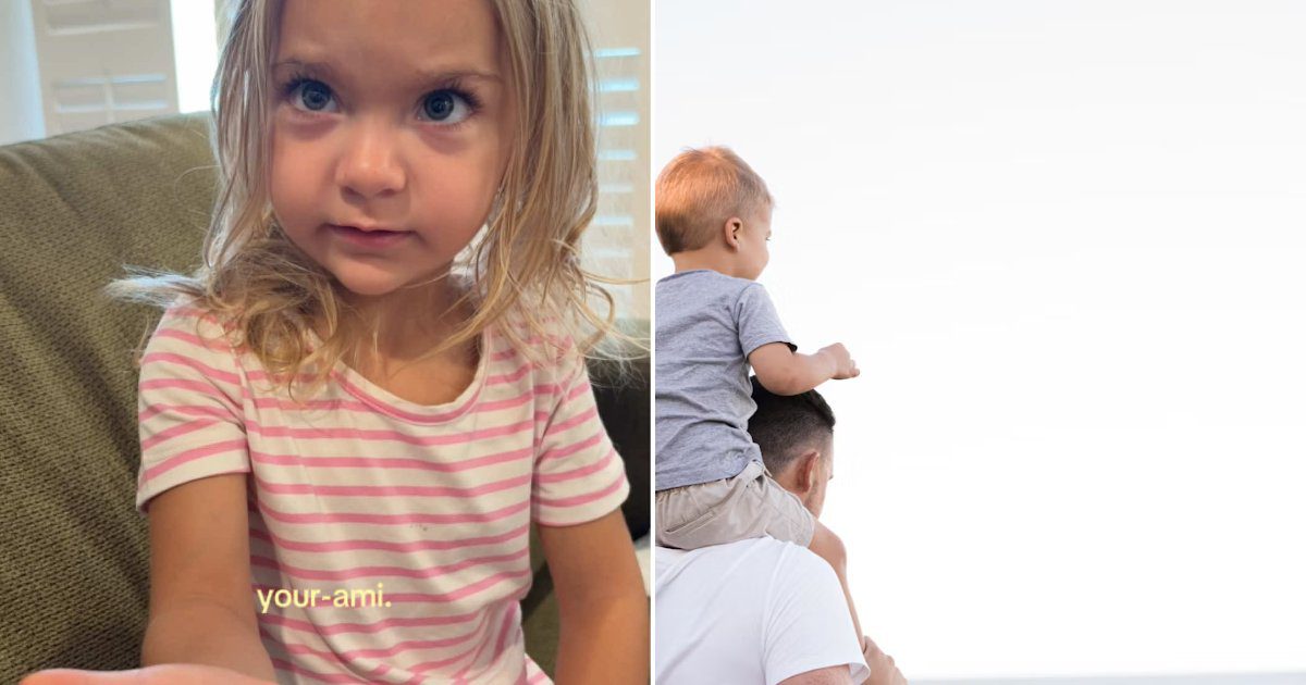 Dad carrying a toddler